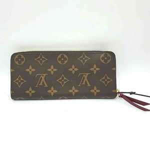 LOUIS VUITTON Brown Fuchsia Beige Monogram Zip Around Wallet