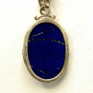 Sterling Silver Lapis Pendant on Chain 24" ss Necklace