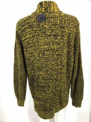 BOTTEGA VENETA Yellow Black Cashmere Made in Italy Double Breasted Sweater