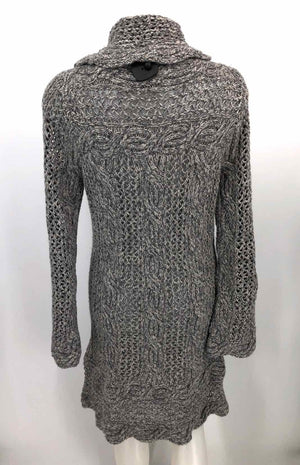 THE WRIGHTS Gray White Wool & Cashmere Speckled Long Cardigan Sweater