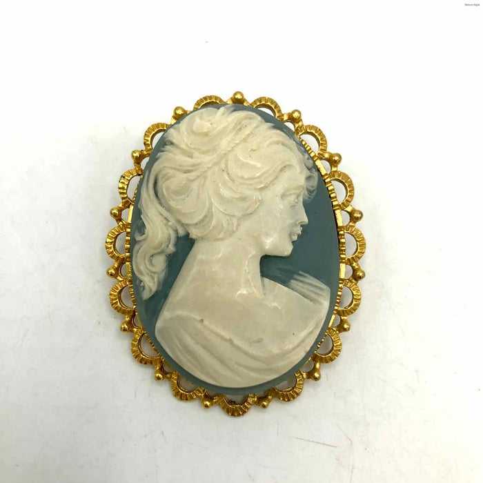 Goldtone Ivory Pre Loved Cameo Brooch