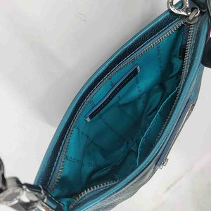 MARC BY MARC JACOBS Teal Gunmetal Pebbled Leather Shimmer Small Crossbody Purse