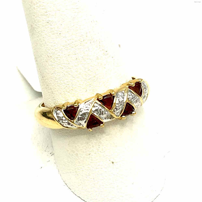 Goldtone Garnet Ring