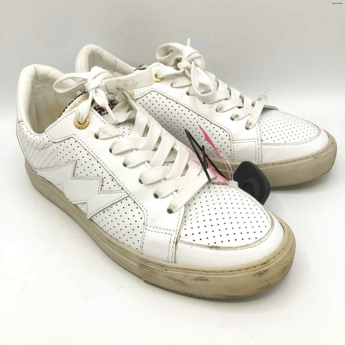 ZADIG & VOLTAIRE White Leather Perforated Sneaker Shoe Size 40 US: 9-1/2 Shoes