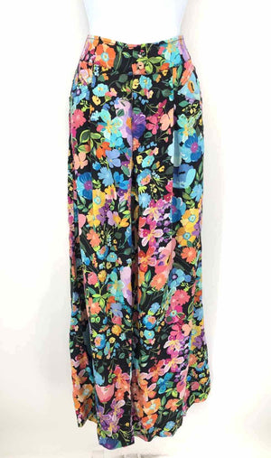 JOHNNY WAS Bright-Multi Navy Cotton & Linen Floral Top & Pants 2PC Set