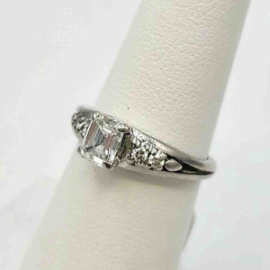 Diamond Platinum Ring Sz 5