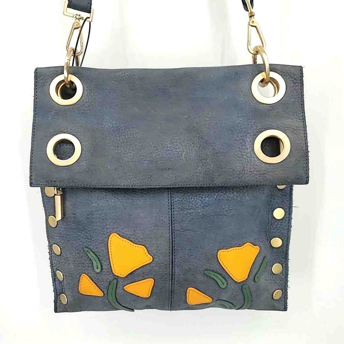 HAMMITT Navy Yellow Leather Pre Loved Flowers Crossbody Purse