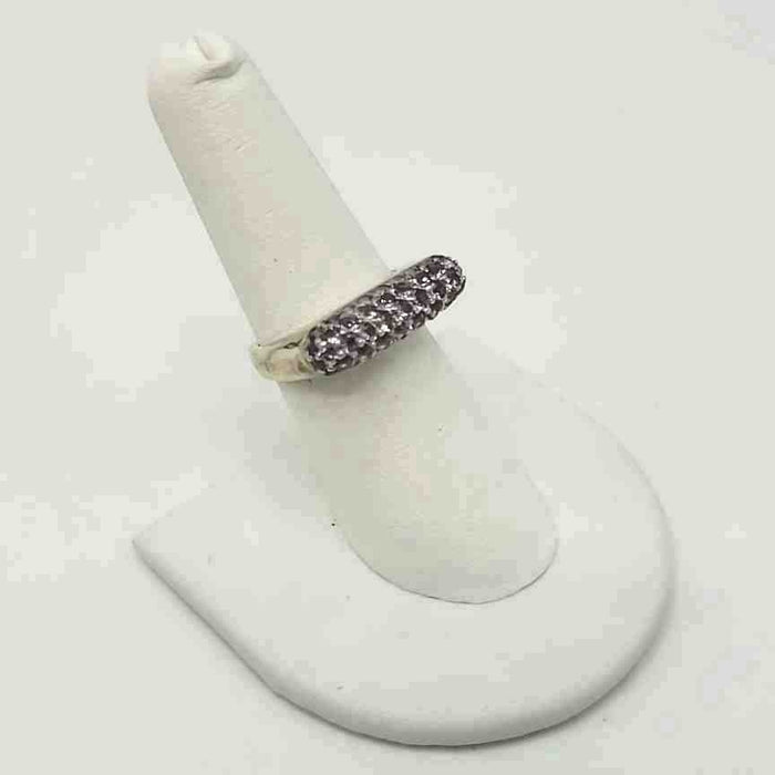 Lavender Sterling Silver Pave SZ 7 Ring SS