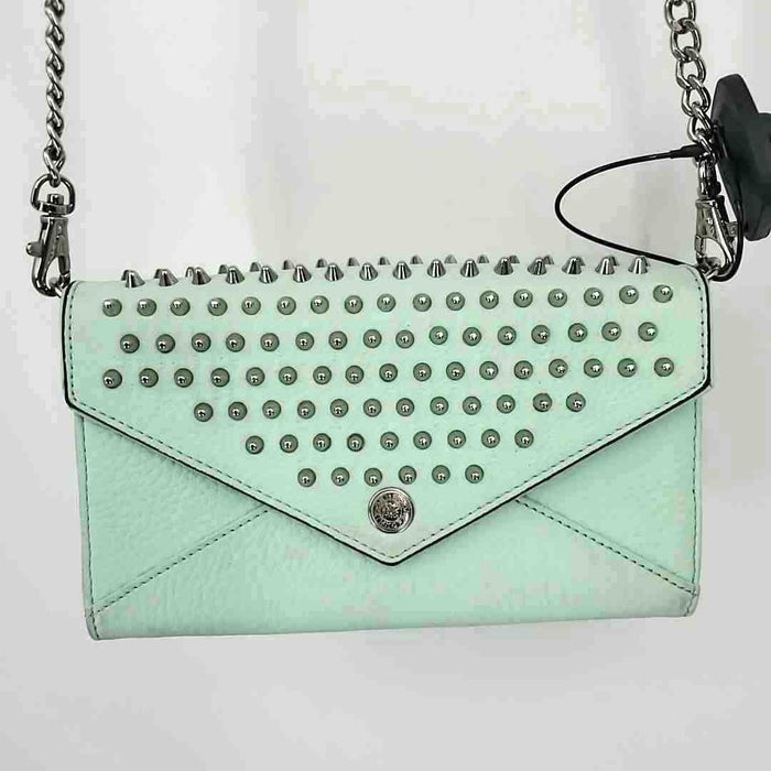 REBECCA MINKOFF Mint Green Silvertone Pre Loved Spikes Crossbody Purse