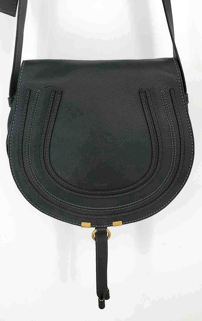 CHLOE Black Pebbled Leather Crossbody 11" 2.5" 10" Purse