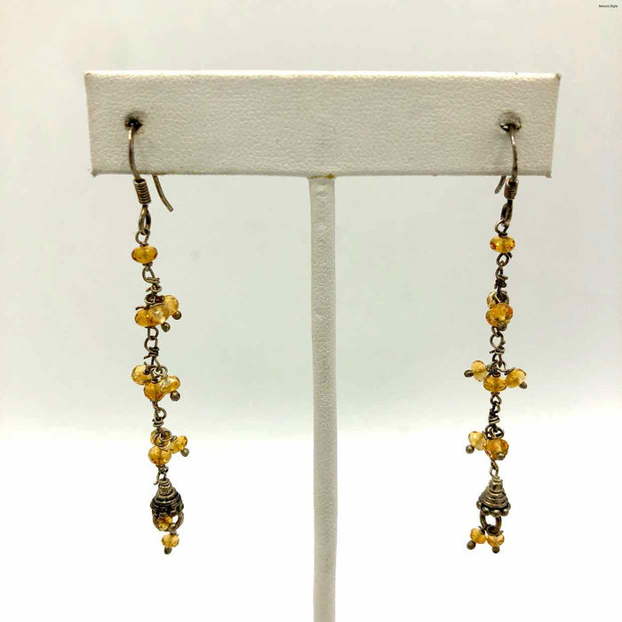 Sterling Silver Citrine Dangle ss Earrings