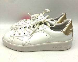 GOLDEN GOOSE White Gold Leather Made in Italy Sneaker Shoes