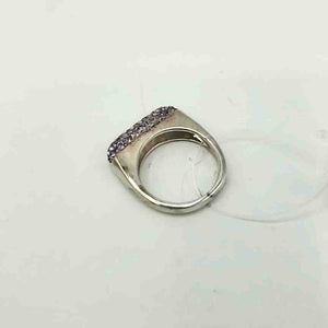 Lavender Sterling Silver Pave SZ 7 Ring SS