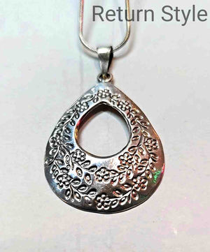 Sterling Silver Stamped Teardrop 16" SS Pend on Chain