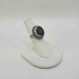 Blue Sapphire 14K White Gold Faceted 14k-Ring Sz 6