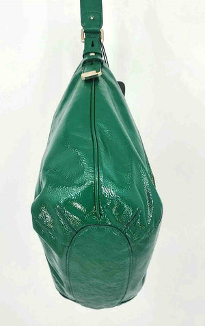 COLE HAAN Green Patent Hoop Purse