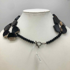 Black Brown Natural Stone AGATE 2 Strand Necklace