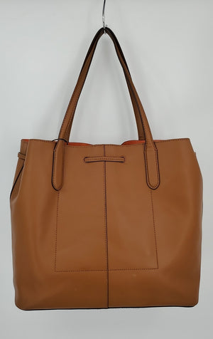 RALPH LAUREN Tan Leather Pre Loved Tote Purse