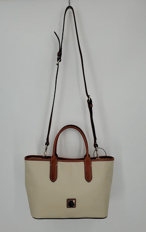 DOONEY & BOURKE Cream Tan Pebbled Leather Pre Loved Tote Purse