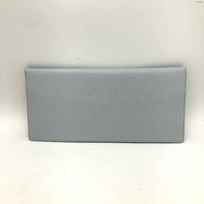 SMYTHSON Gray Leather Fold Over Wallet