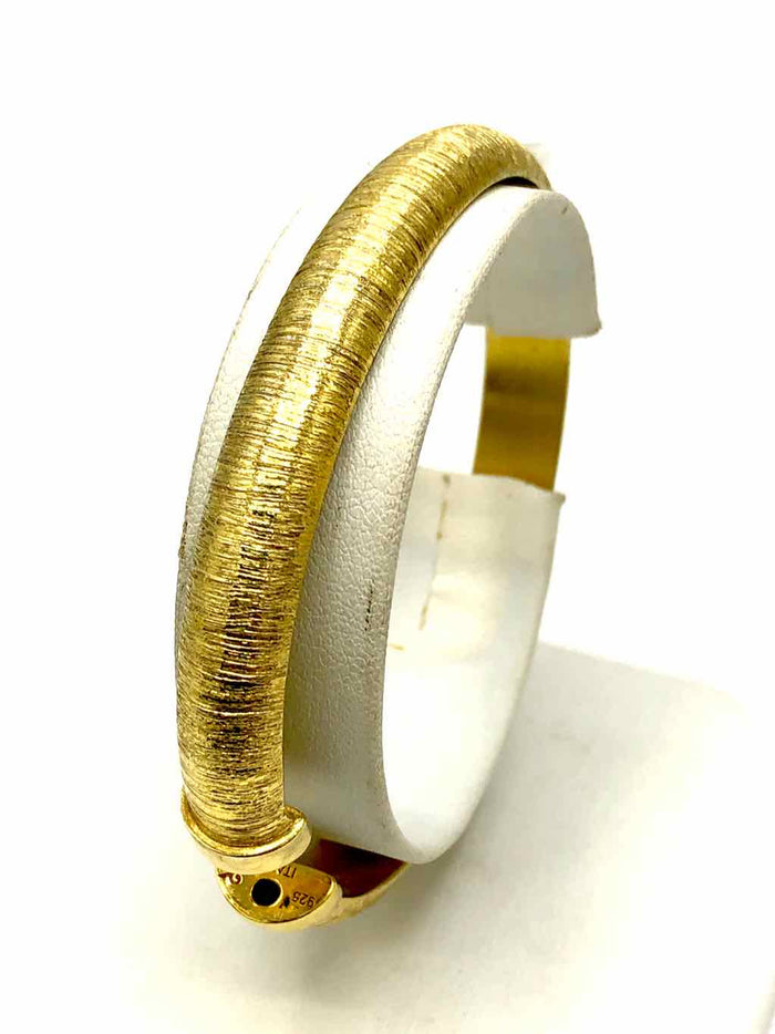 Gold Filled Sterling Silver Hinged Bangle SS GP Brace