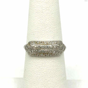 Diamond Platinum Pave Ring Sz 5.5