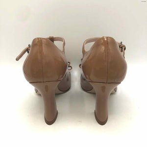 MIU MIU Mocha Brown Patent Leather Made in Italy 3"Heel Shoes