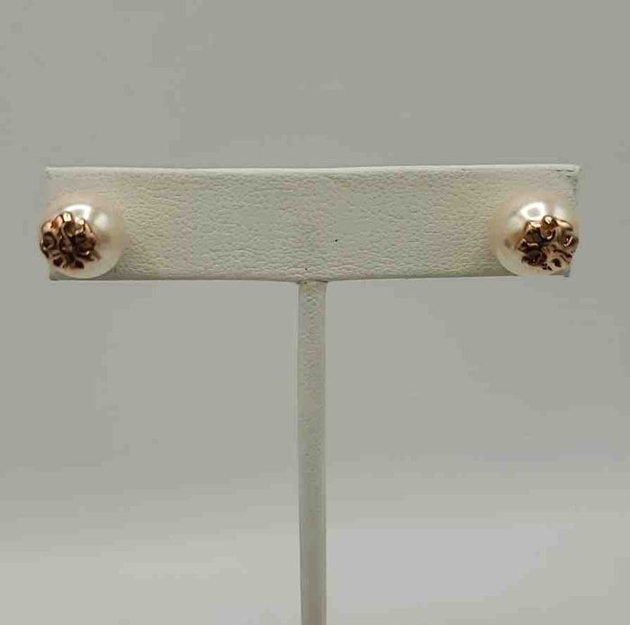 TORY BURCH Rose Gold White Pearl Pre Loved Studs Earrings