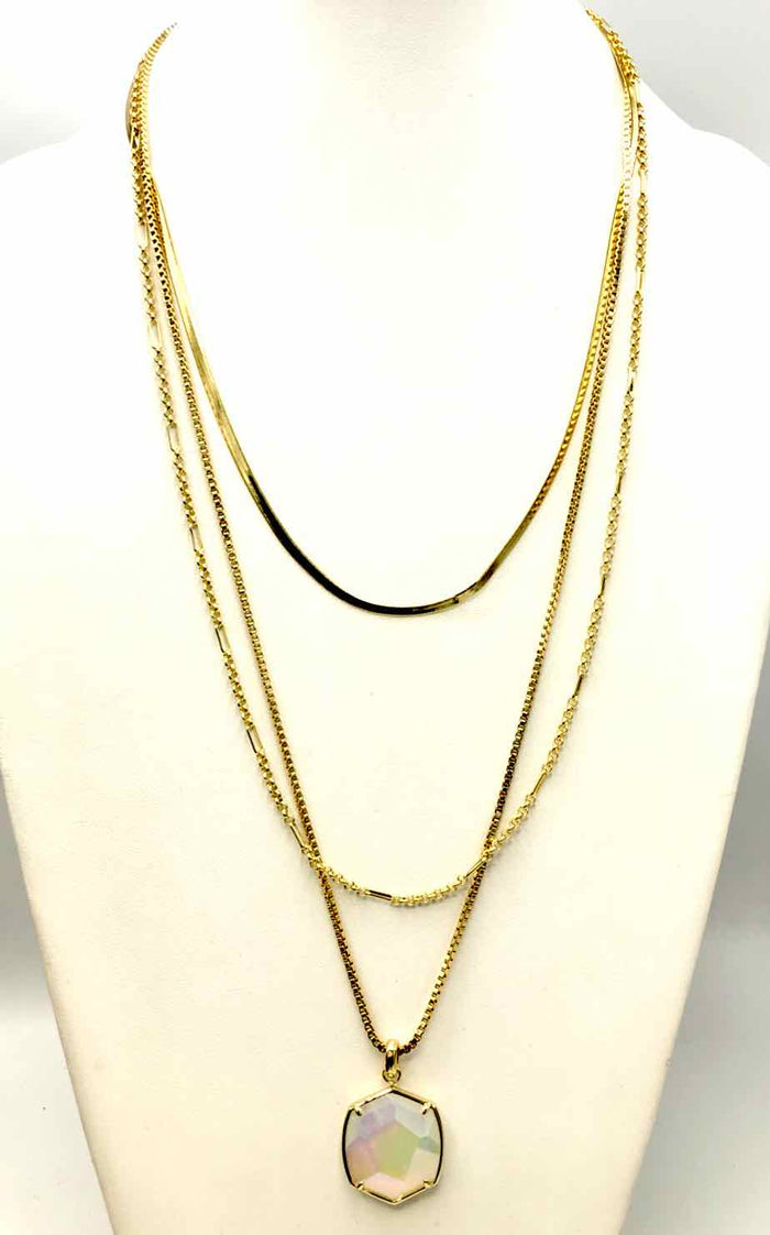 KENDRA SCOTT Goldtone Iridescent Pre Loved Multi-Strand Necklace