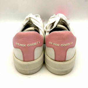 GOLDEN GOOSE White Pink Leather Made in Italy Sneaker Shoes