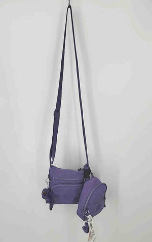 KIPLING Purple Gray Nylon Crossbody w/Pouch Purse Set