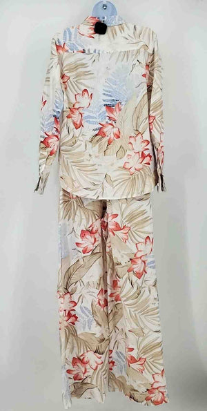 TOMMY BAHAMA White & Red Beige Multi Linen Floral Shirt Pants Set