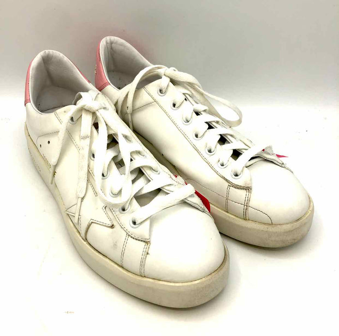 GOLDEN GOOSE White Pink Leather Made in Italy Sneaker Shoes