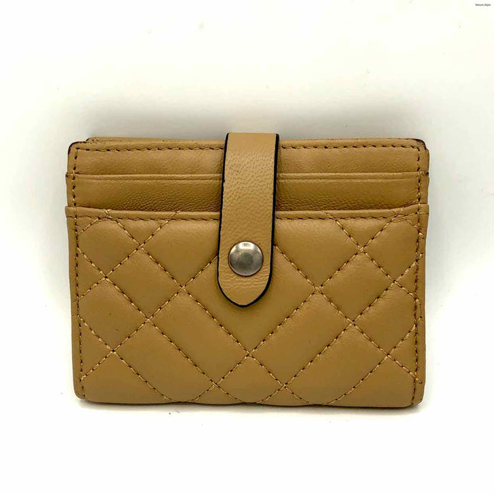 KURT GEIGER Beige Leather Quilted Fold Over Wallet