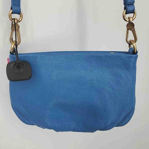 MARC BY MARC JACOBS Blue Gold Pebbled Leather Small Crossbody Purse