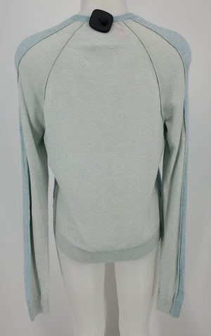 ZADIG & VOLTAIRE Mint Green Cotton & Cashmere Heather V-Neck Sweater