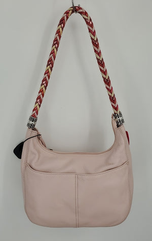 BRIGHTON Pink Silver Fuchsia Pebbled Leather Shoulder Bag Purse