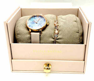 OLIVIA BURTON Blue Rose Gold Original Packaging Shell Watch