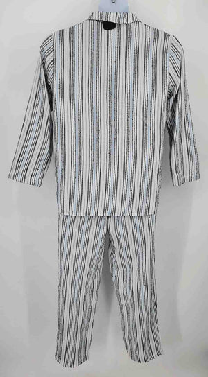 MICHAEL STARS White & Black Blue Multi Vertical Stripes Jacket & Pants Pants Set