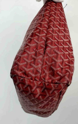 GOYARD Red White Multi Coated Canvas as is - well loved Print Tote Purse