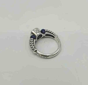 LAGOS Blue Sterling Silver Diamond SZ 7 Ring SS