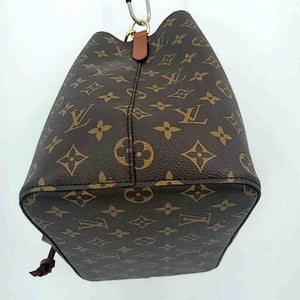 LOUIS VUITTON Brown Tan Coated Canvas Pre Loved Bucket Purse