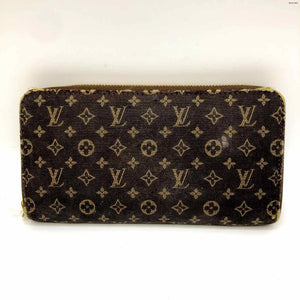 LOUIS VUITTON Brown Beige Pre Loved AS IS Monogram Zip Around Wallet