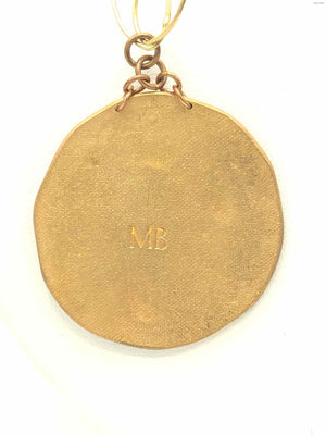 MODERN BRONZE Goldtone Medallion Necklace