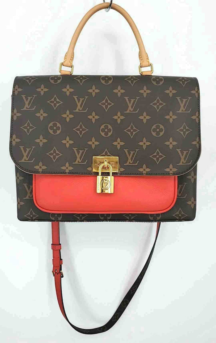 LOUIS VUITTON Brown Tan Pre Loved Monogram 11" 3.5" 8" Purse