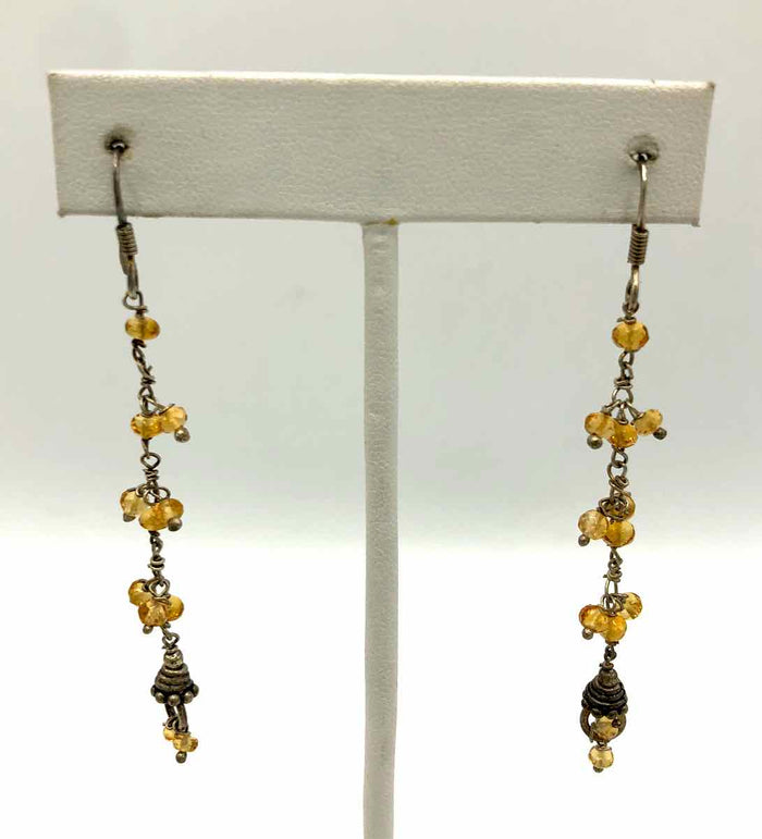 Sterling Silver Citrine Dangle ss Earrings