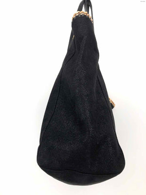 STELLA MCCARTNEY Black Goldtone Goldtone suede Pre Loved Tote Purse