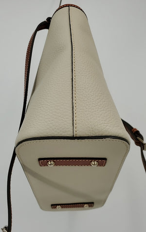 DOONEY & BOURKE Cream Tan Pebbled Leather Pre Loved Tote Purse