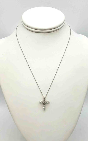 ROBERTO COIN 14k White Gold Diamond Cross 16" 14k-Necklace