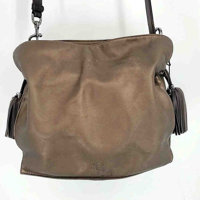 LOEWE Brown Leather Pre Loved Convertible Purse